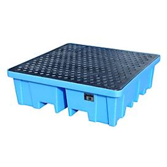PE-lekbak WPA-PE 2/4, blauw, capaciteit 4 x 200 L, inrijvakken