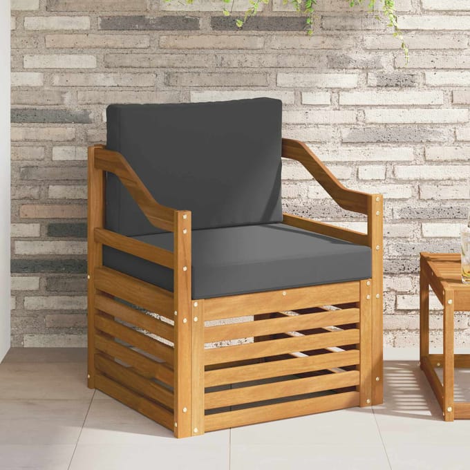 vidaXL - Buiten - bank - set - Massief - Acacia - Hout - en - Polyester
