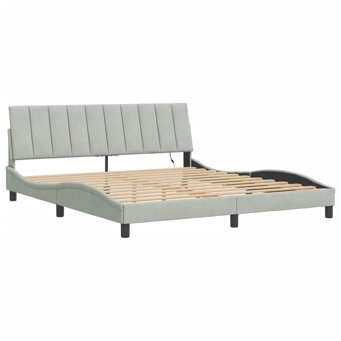 vidaXL - Bedframe - met - LED - zonder - matras - "Hanko" - lichtgrijs - 180x200 - cm