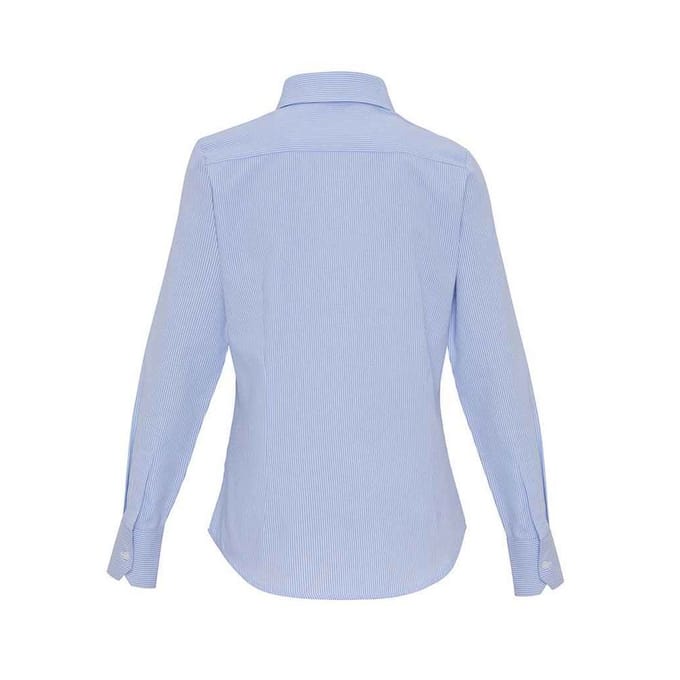 Premier Dames/Dames Gestreept Oxford Formeel Overhemd Met Lange Mouwen (Wit/Oxford Blauw)