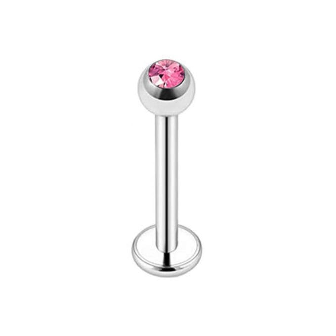 Zilver Met Steentje - Tragus / Helix / Labret Piercing