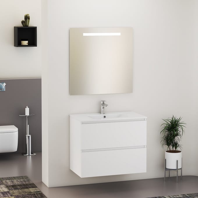 Xellanz Sephia Badmeubelset 80 cm met LED Spiegel - Mat Wit
