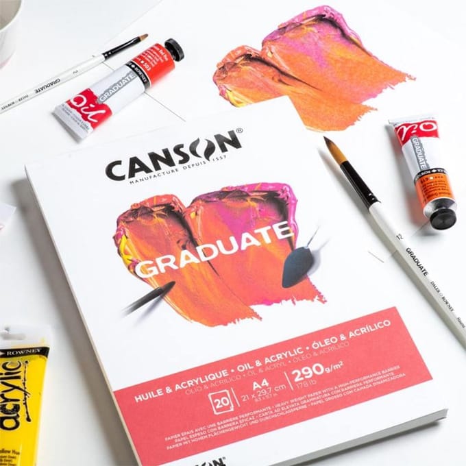 CANSON studieblok GRADUATE HUILE & ACRYLIQUE, DIN A5