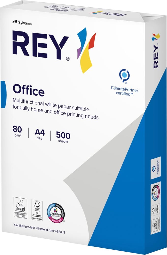 Kopieerpapier Rey Office A4 80gr wit - doos 5x500vel