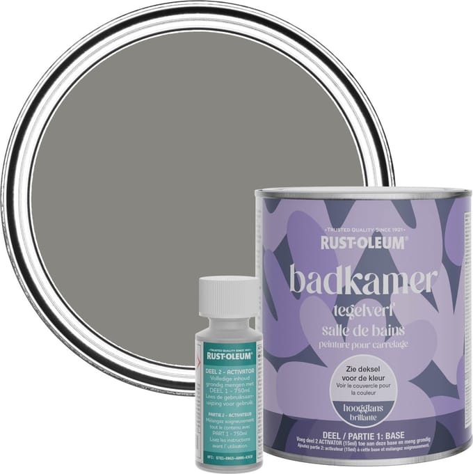Rust-Oleum Grijs Badkamer Tegelverf Hoogglans - Art School 750ml