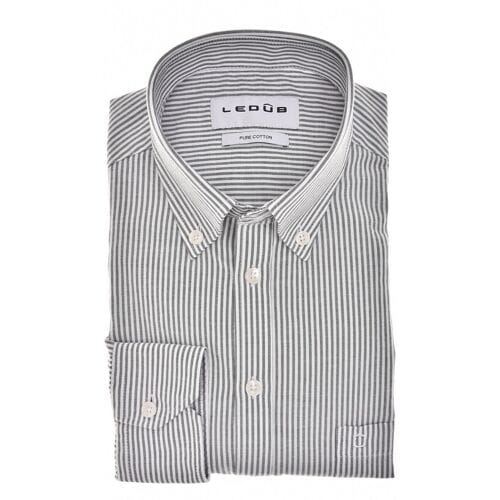 Ledûb Overhemd Fine Stripe Button-Down Cotton Oxford Zwart / male