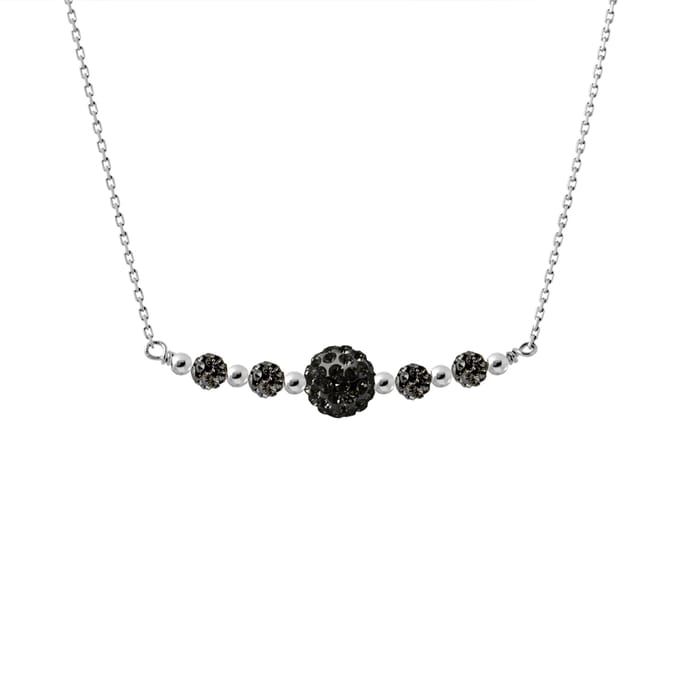 Crystal Necklace Preciosa Black Silver 925