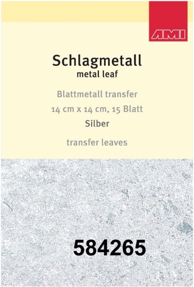 Bladmetaal, slagmetaal, zilver 14×14, 25 stuks, Ami