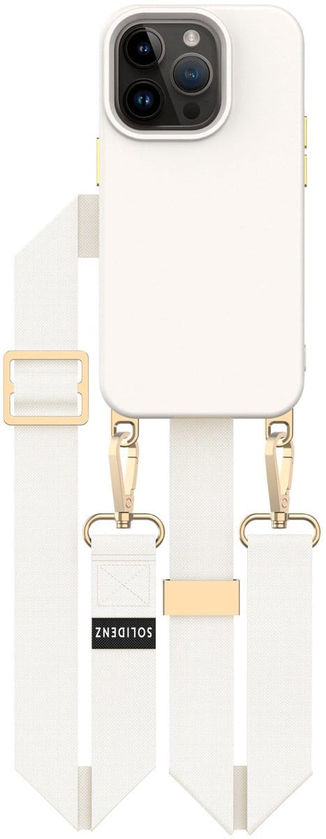 Solidenz hoesje geschikt voor iPhone 15 Pro Max – Collection met lanyard geschikt voor MagSafe – beige