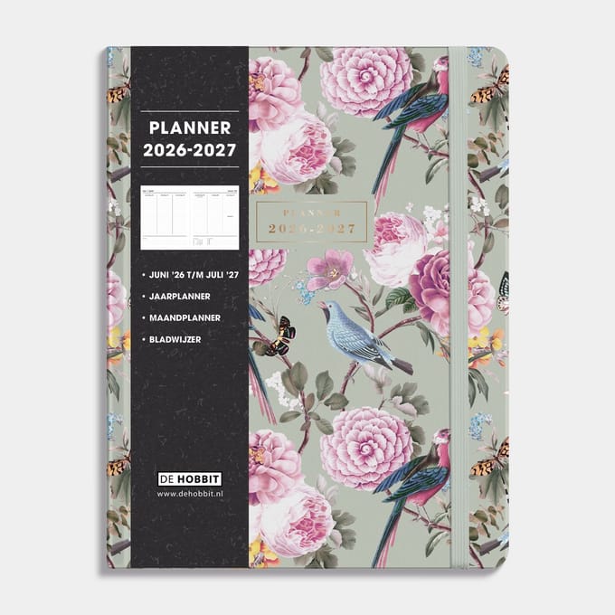 Hobbit - Weekplanner 2026-2027 - 1 week op 2 pagina's - Harde Kaft - ±A4 (26,5 x 20,4 cm) - Romantisch