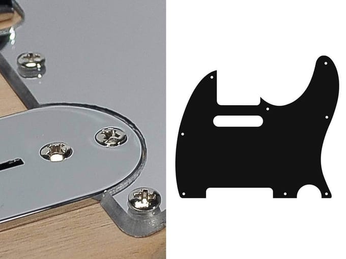 Boston TE-210-MC pickguard, Teaser, standard, 2 ply, mirror chrome