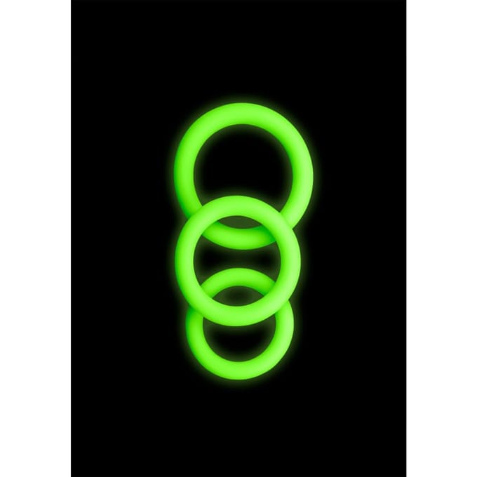 Shots - Ouch! Cockringset - 3 Stuks neon green