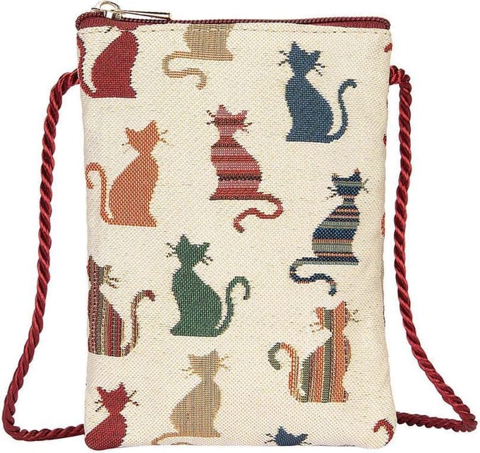 Signare - Smartphone Tasje - Gobelin - Cheeky - Katten