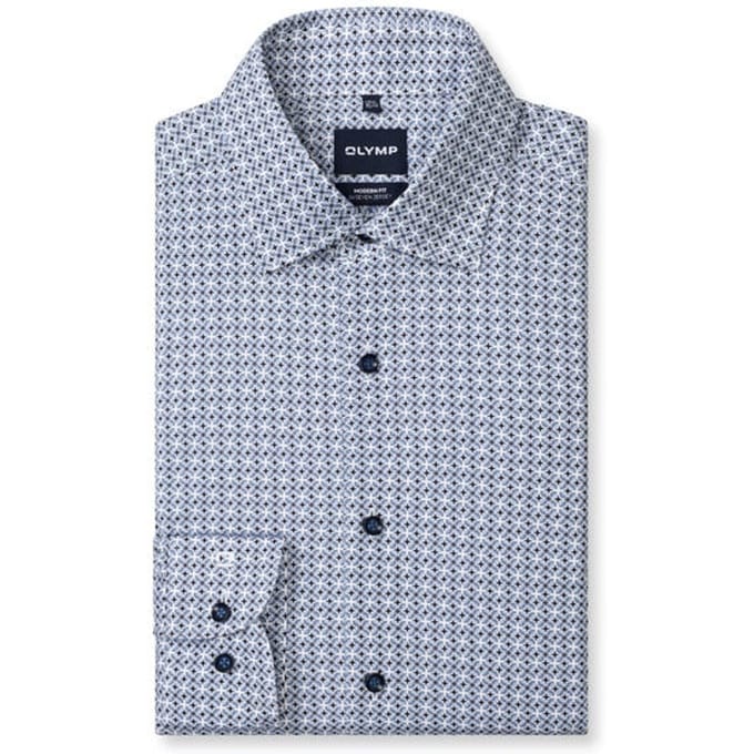 OLYMP Luxor 24/Seven Overhemd, Modern Fit, New Kent, Bleu