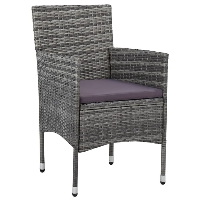 vidaXL - 11-delige - Tuinset - poly - rattan - grijs
