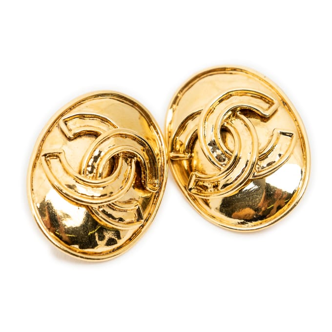 CC Oval Clip On Earrings   oorbellen
