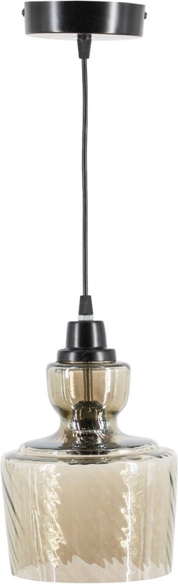 Hanglamp glas smoke/zwart