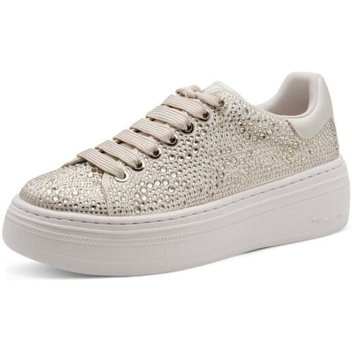 Tamaris dames sneaker 1-23795-46-179 dames lage glitter beige