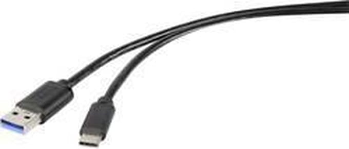 Renkforce RF-4599658 USB-kabel USB 3.2 Gen1 USB-A stekker, USB-C stekker 0.50 m Zwart
