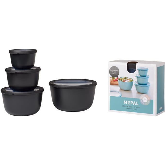 Mepal - Multikom Cirqula vershouddoos set - 500 + 1000 + 2000 + 3000 ml - Rond - Nordic black