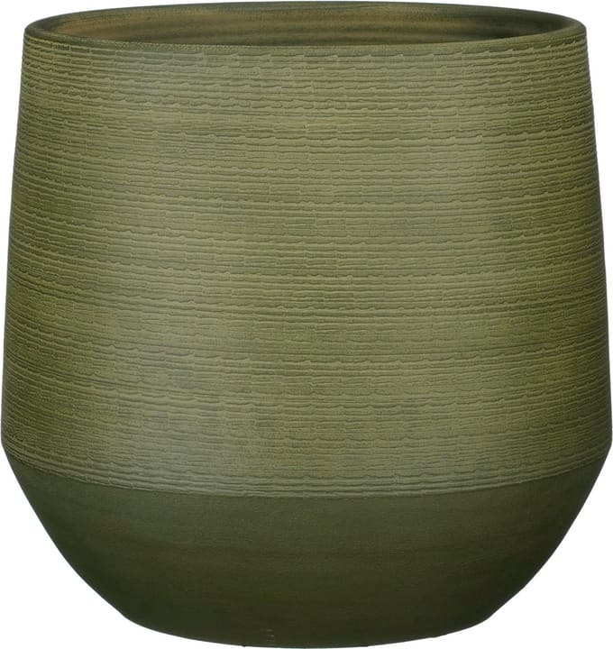 Mica Decorations Plantenpot - terracotta - donkergroen relief - D37/H34 cm - bloempot