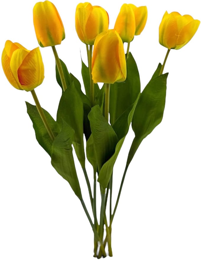 Set van 8 Natuurgetrouwe Kunsttulpen – 53 cm - Tulpen - Geel