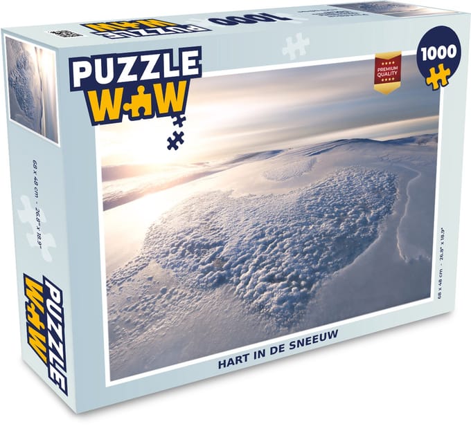Puzzel Hartje - Sneeuw - Winter - Horizon - Legpuzzel - Puzzel 1000 stukjes volwassenen