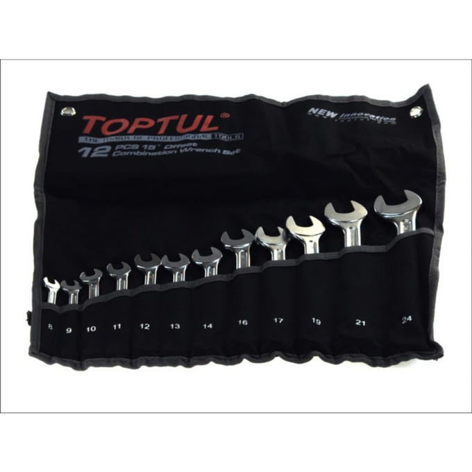 Combinatie sleutel set TOPTUL 12Stk 6 7 8 10 11 12 13 14 15 17 19 22mm