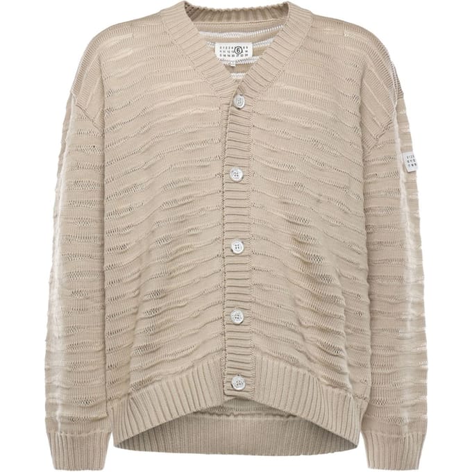 mm6 man beige vest maison met knopen