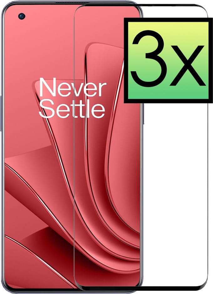 Screenprotector - 3 Stuks - Geschikt voor OnePlus 10 Pro - Full Cover - Beschermglas - Gehard Glas - Tempered Glass - Screen Protector