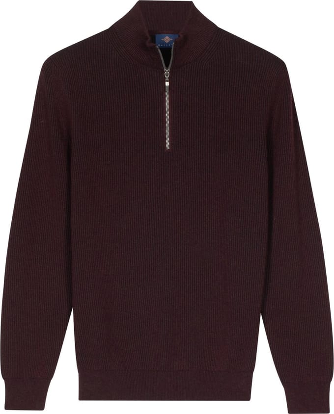 Baileys - Heren - Trui - Ribgebreid - Katoenen Pullover - Bordeaux - 528419-495