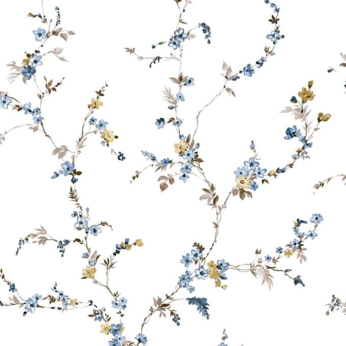 Noordwand - Behang - Blooming - Garden - 6 - Floral - Strands - wit - en - blauw