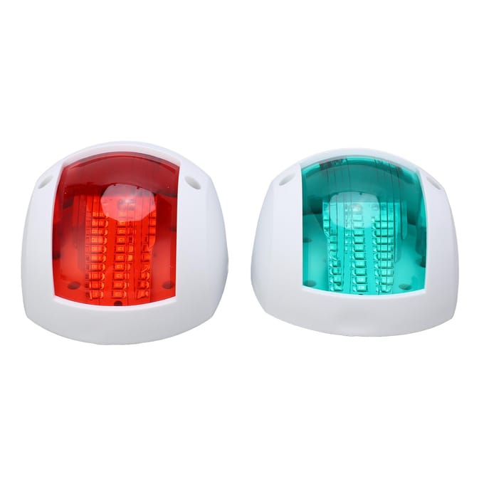 2 stuks Marine Boot Jacht Signaallicht LED Navigatie Boeglamp Rood Groen Scheepsboordlicht voor Zeilen DC 12V‑24V 3W Wit wit