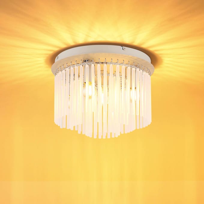 Globo Plafondlamp Gorley, wit/zandkleurig, glas, Ø 32 cm, 5-lamps, E14