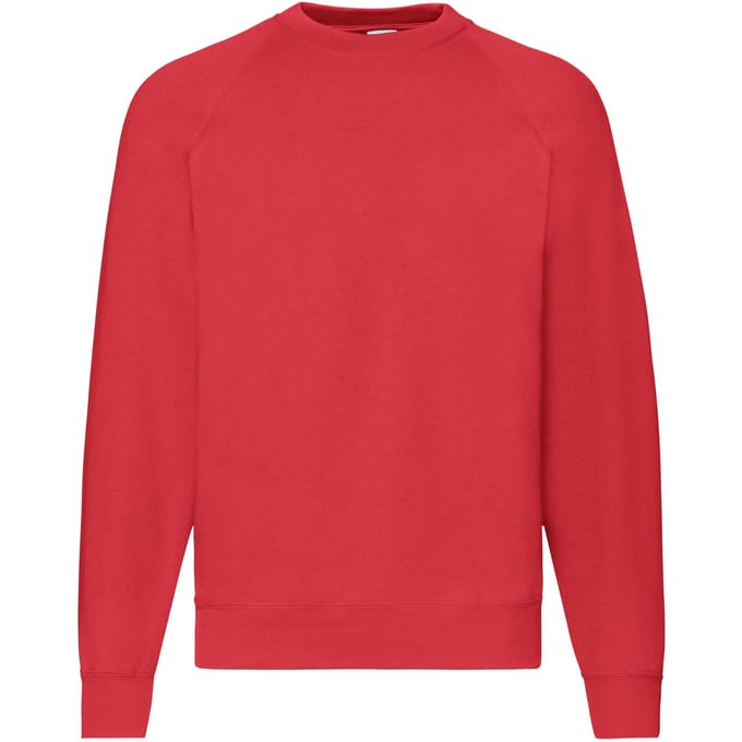 Fruit of the Loom Heren Klassiek Raglan Sweatshirt (Rood)