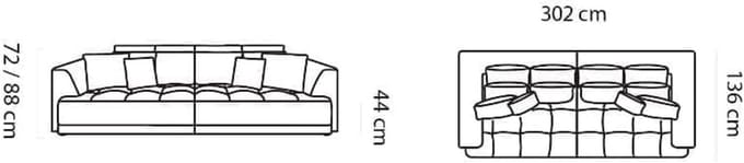 Luxe Uitschuifbare Slaapbank – 302 cm – Industrohome