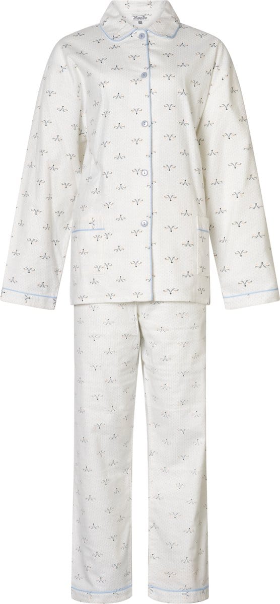 Lunatex dames pyjama flanel - maat XXL - Vos - ivoor