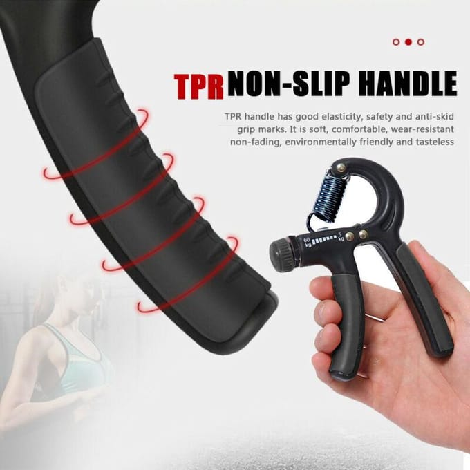 5-60KG verstelbare handkrachtgreepversterker Pols-onderarmtrainer-trainer zwart
