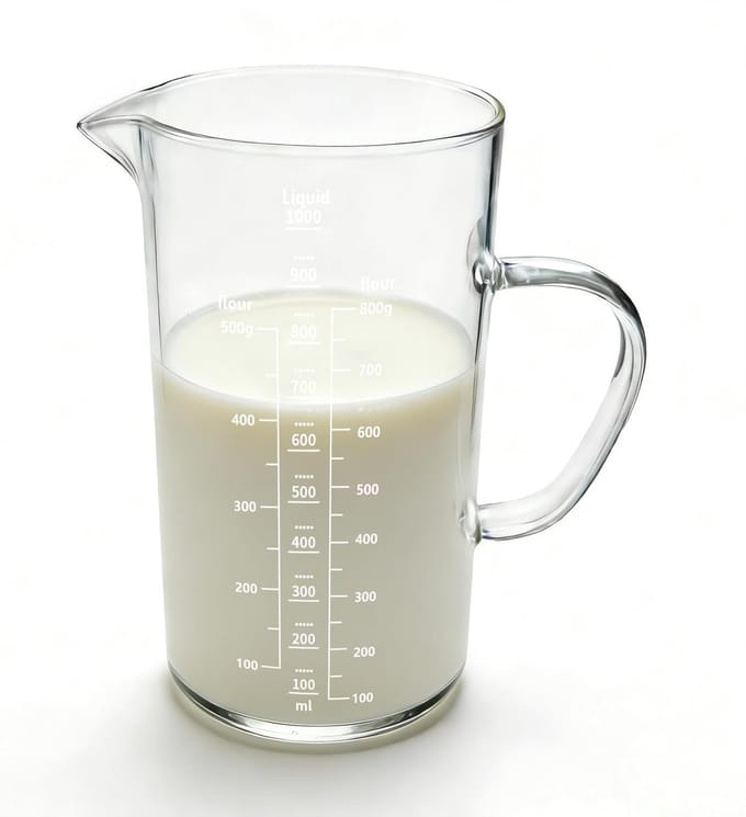 Dailygoods - Maatbeker van glas 1000 ml - Hittebestendig en vaatwasmachinebestendig