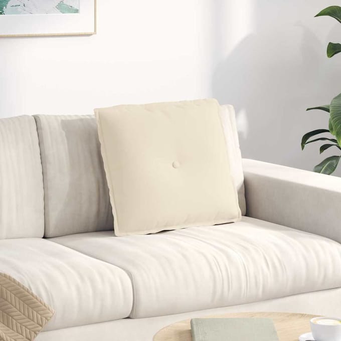 vidaXL - Rugkussen - Beige - 50 - x - 45 - cm - Microvezel - Stof