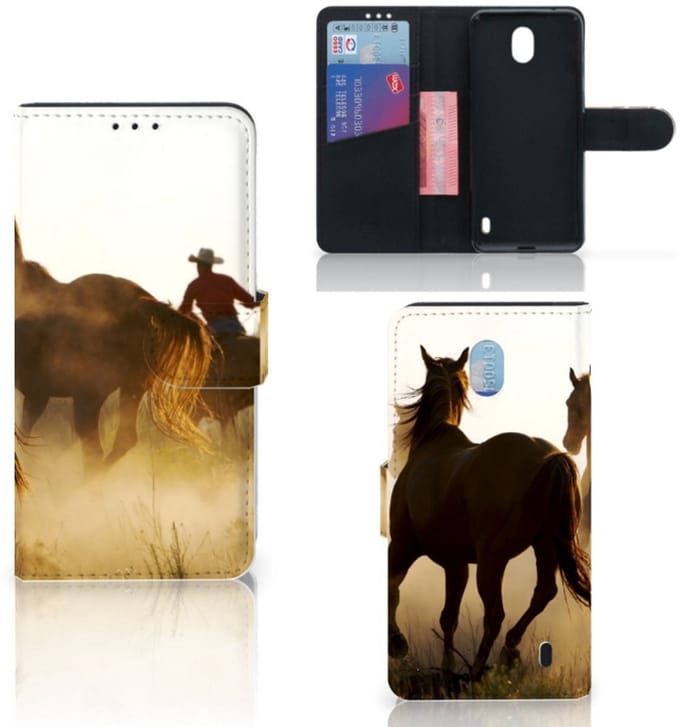Nokia 1 Plus Telefoonhoesje met Pasjes Design Cowboy