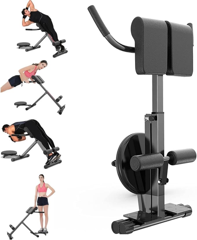 Romeinse Stoel - Hyperextensie Bank - Kracht Training - Opvouwbaar Compact - 117 cm - Zwart