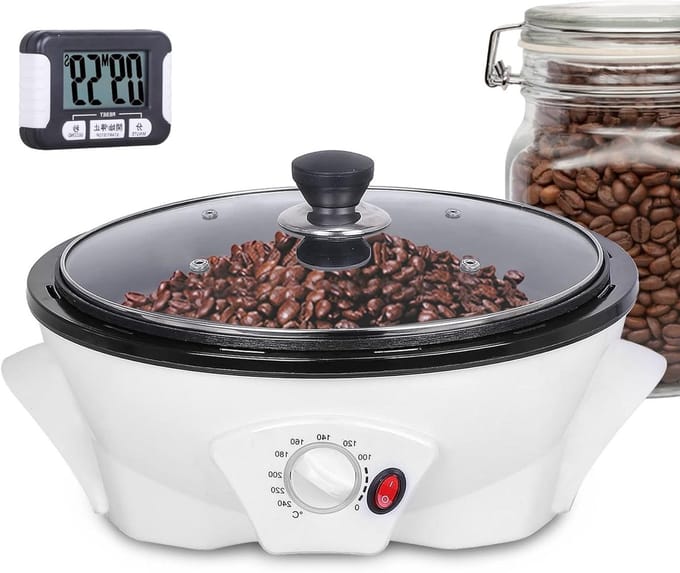 Elektrische Koffiebrander - Thuisbrander - Vers Aroma Creëren - Instelbare Temperatuur - 800 Gram Capaciteit - Zwart
