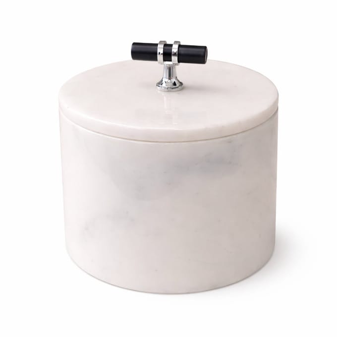 Marmer - Decoratief Pot - Opberg Pot - Wit - Ø15cm H13cm