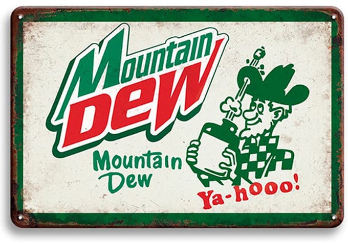 Signs-USA - Eten - Drinken Sign - metaal - Mountain Dew - 20 x 30 cm