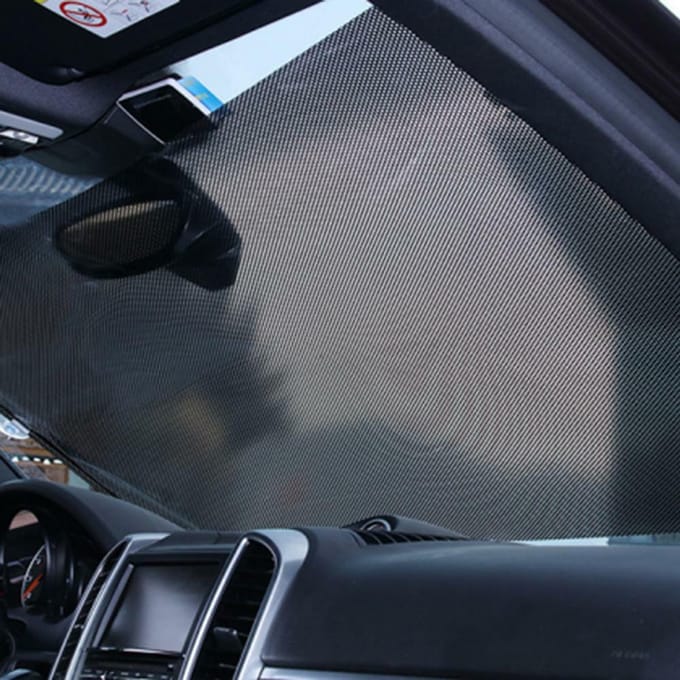 Intrekbaar Auto Zijruit Zonnescherm Schild Afdekking Rolgordijn Vizier zwart