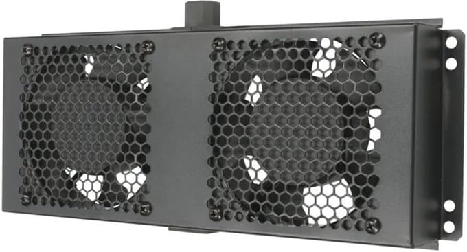 Ventilatorpaneel voor serverkasten met temperatuurregeling en ingebouwde zekering
