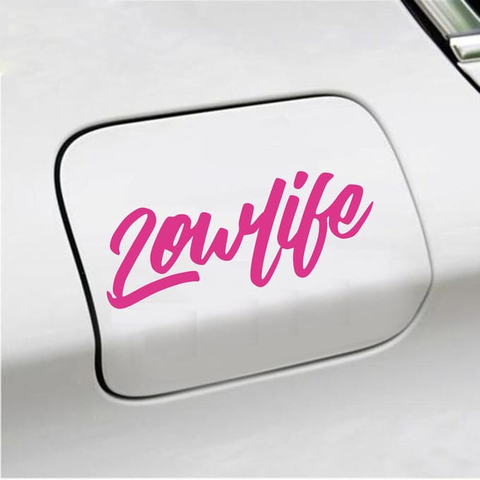 Bumpersticker - Lowlife - 6,4 X 16,8 - Roze