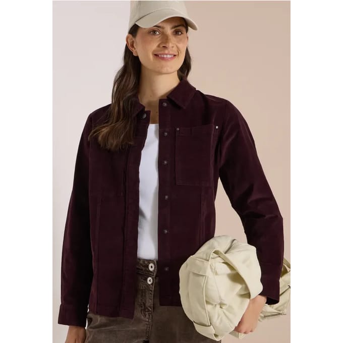 Overshirt van fijn corduroy met borstzakken