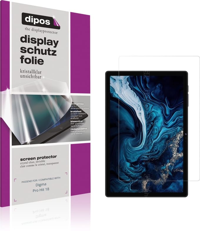dipos – 2x Beschermfolie geschikt voor Digma Pro Hit 18 | Krasbestendige & heldere Screenprotector Ultra-Thin